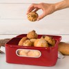 Plexon Red Bread Box for Kitchen Countertop with Lid and