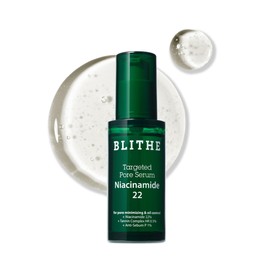 BLITHE Targeted Pore Serum with 22% Niacinamide for Oil Control, Pore Minimizer for Face, Korean Skin Care,1 fl oz
