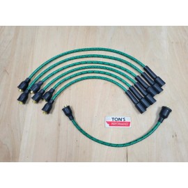 Ton's Performance Chevy 216 235 7mm Cloth Covered Spark Plug Wire Set Vintage Wires Inline 6 Green