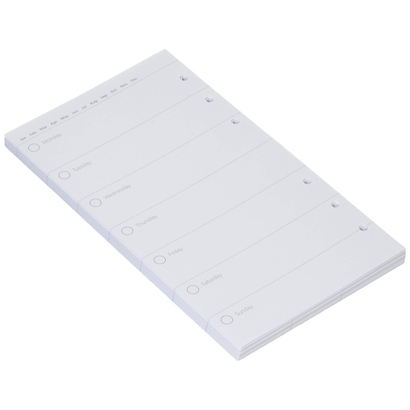 Filofax Personal Clipbook Undated Week to View Refill - White