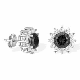 Aretes Flor de Moissanita para Mujer | Plata .925 Bañados en Oro Blanco 18K | Elixir del Lujo | Certificado GRA | Joyería Fina y Exclusiva con Brillo 