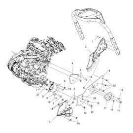 Polaris Snowmobile Engine Mont, 3 in, 4S, Genuine OEM Part 3021623, Qty 1