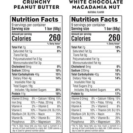Clif Bar Crunchy Peanut Butter and White Chocolate Macadamia Nut Bar, Variety Pack, 43.2 oz, 18/Box (CCC31579)