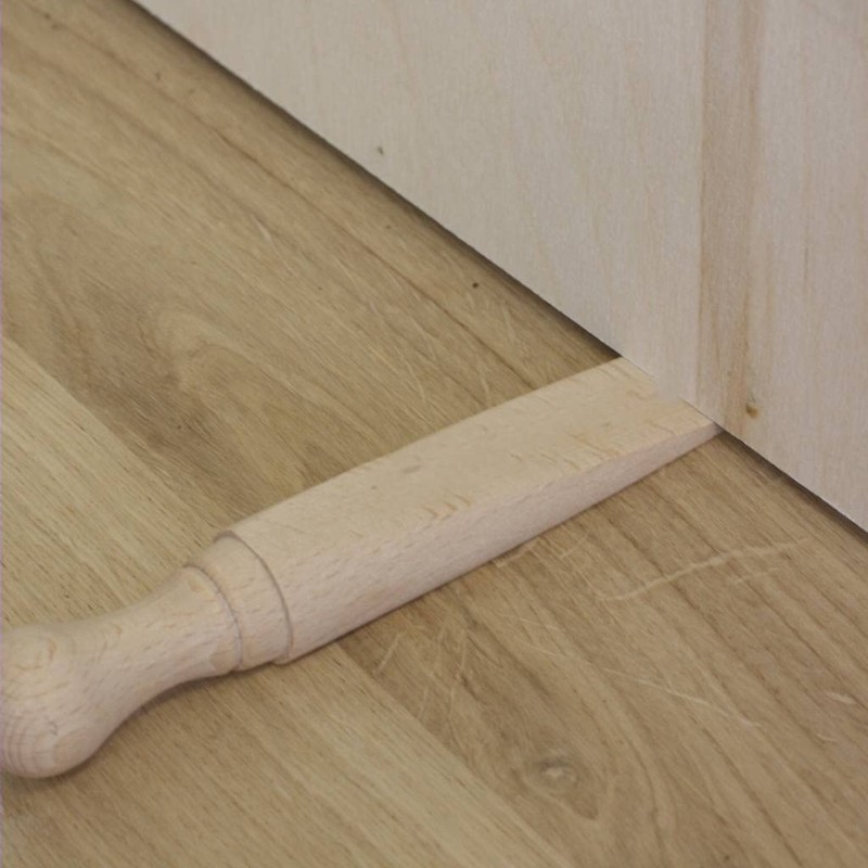4X Wooden Door Wedge Beech Wood Door Stopper Jammer Pack