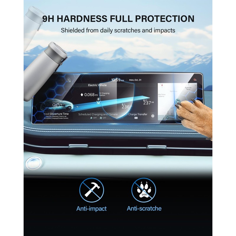 WEIPIN For 2022-2025 GV70 Screen Protector 14.5 Inch Glossy Tempered