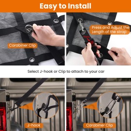 ZHOUMADE Truck Cargo Net with Mesh, 6.7 x 8 ft Heavy Duty Cargo Net for Pickup Truck Bed, Accessory Truck Bed Netting for Cargo (80 x 95 inches)