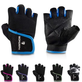 Biomorph Training Gloves for Men and Women (Various Sizes & Colours) Fitness Gloves for Strength Sports, Bodybuilding, Crossfit Fitness Gloves for Optimal Grip and Protection Against Calluses, blue