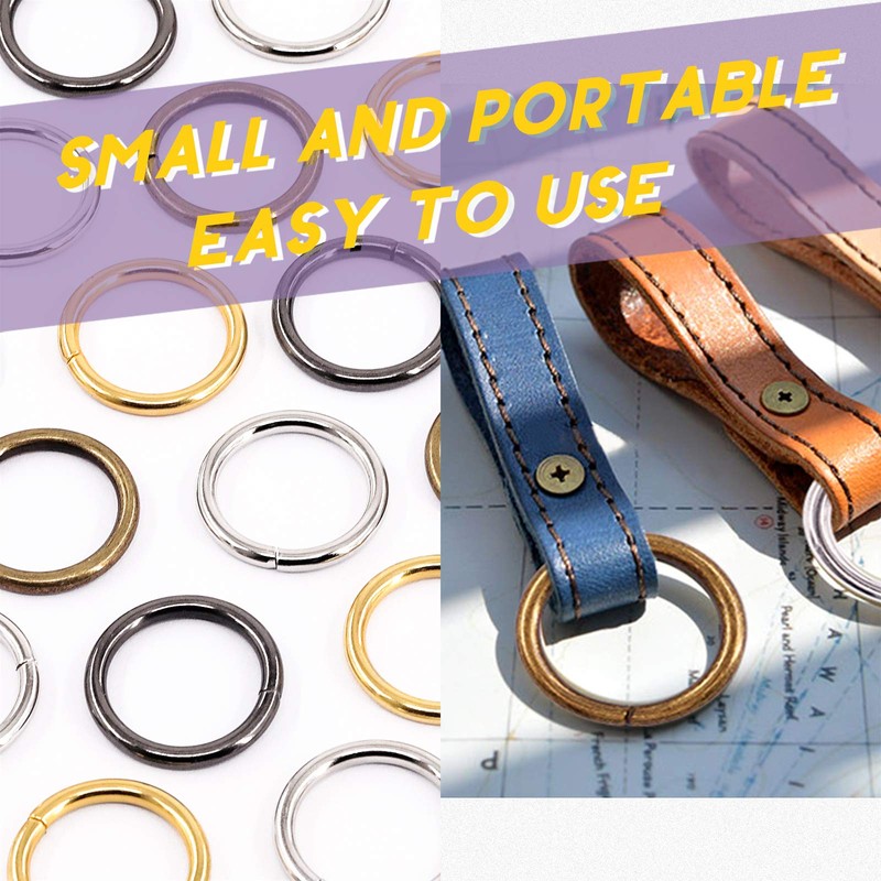 Swpeet 60 x Heavy Duty Metal O Rings 4 Colours