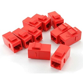 CablesOnline, 10-Pack CAT6 Female/Female RJ45 Ethernet Red Keystone Jack Coupler, WP-C02RD-10