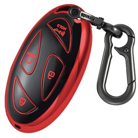 Kirsnda Hyundai Key Cover - Fob Case TPU Protection Compatible with Ioniq 6 Grandeur GN7 KONA 2023/24 Smart Remote Key (Red, 5 Button)