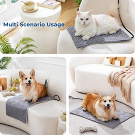 ZOMISIA Dog Heating Pad 32x20 Inch - 11 Adjustable Temperature and 25 Timer Options, Heated Dog Bed Indoor Waterproof with Chew-Resistant Cord for Large Dogs