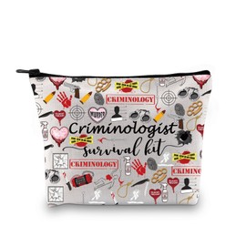 JTOUK Criminologist Forensic Scientist Gift Crime Scene Investigator Gift Criminology Student Gift Criminologist Survival kit Makeup Bag (Criminologist Bag EU)