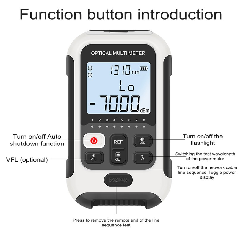 Portable Lightweight 3 in 1 Optical Power Meter High Accurancy
