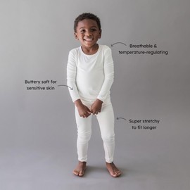 KYTE BABY Toddler Pajama Set - Pjs for Toddlers Made of Soft Rayon Made From Bamboo Material, (3T, Cloud)