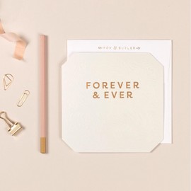 Pigment - Fox & Butler - Wedding Card - Forever & Ever Leaf Background Pattern -Made in the UK - WK809B - 160x176 - for Male/Female