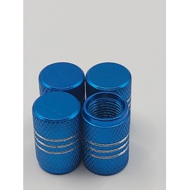 Unbranded Set of 8 Blue Tire Valve Stem Caps For Car, Standard Fitting