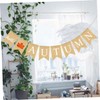 STOBAZA 3pcs Maple Leaves Banner Linen Thanksgiving Bunting Swallowtail Garland