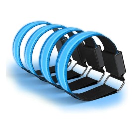 Pulsera Led Azul Recargable Por Usb Paquete De 4 Unidades