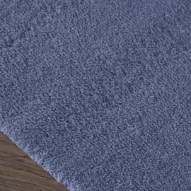 MADISON PARK SIGNATURE Marshmallow Bathroom Rug Non Slip, Luxrurious Plush Bath Mat, Absorbent, Quick Dry, Spa Design Bath Room Décor, 24x72, Navy