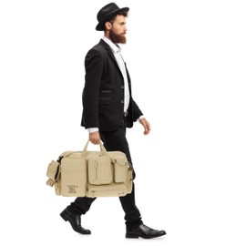 ELEPHANT Canvas Travel Bag XL 58 cm / 50 L Sports Bag Large Compartments + Bottle, beige