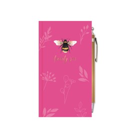 2026 Slim Pocket Diary Week to View & Pen - Bright Pink Hardcover Wallet Size Bee Motif Planner - Lightweight Compact Portable Organiser Notebook - Student Travel Diary Gift
