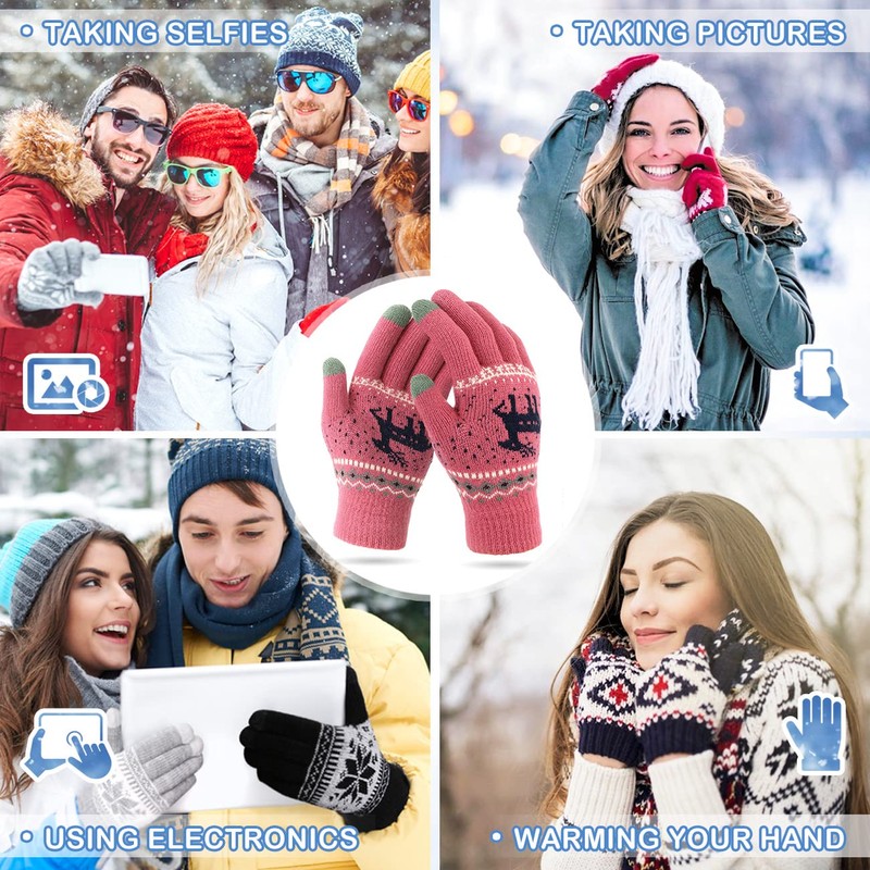 VENI MASEE Winter Women Lovely Deer Print Double Layer Keep