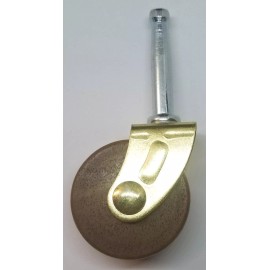 1.625" (1-5/8) Inch wood caster seat cart chair wheel brass antique vintage o...