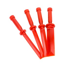 QWORK Plastic Chisel Scraper Set, 3/4", 7/8", 1", 1-1/2" Chemical Resistant Scraper Tool, No-marring Plastic Razor Scraper Remover Tool, Plastic Chisel Set for Removes Debris, Adhesives, Film, Paint