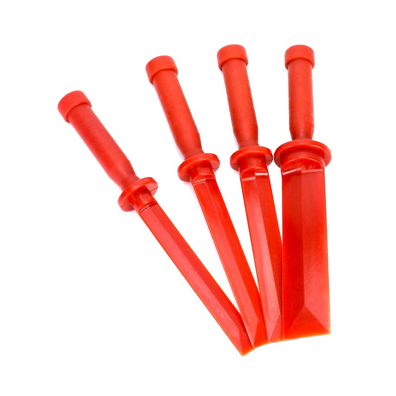 QWORK Plastic Chisel Scraper Set, 3/4", 7/8", 1", 1-1/2" Chemical