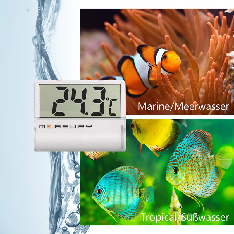 Measury TM11 Aquarium Thermometer Digital for Gluing, Aquarium Thermometer for