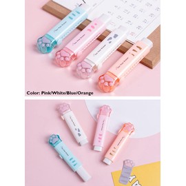 Waremew 8 Pcs Creative Cat Paw Shaped Retractable Erasers,Colorful Push-Pull Rubber Eraser for Students School Office Writing Drawing Gift Supplies