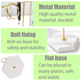 Jewellery stand, metal T-bar jewellery stand, chain stand, jewellery, jewellery tree, jewellery storage for necklaces, earrings, rings, watches and bracelets