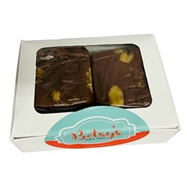 Betsy's Fancy Fudge CHOCOLATE WALNUT FUDGE, 1/2 LB in 2 Wrapped Pieces, Gluten Free, Makes Great Gift! (CHOCOLATE WALNUT 1/2 LB)