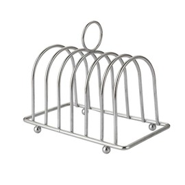 Ekoama Stainless Steel Toast Bread Rack 6 Slices Bread Box Slices Holder Stand Bakeware Cooling Rack with Handle Toast Bread Rack Restaurant Kitchen Accessories