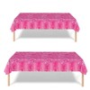 2P Hot Pink Party Plastic Table Cloth,137x274cm Shiny Glitter Hot