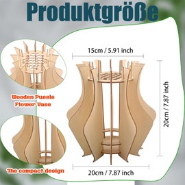 Vase für Blumen, Holzvase, Vases Blumen, Vases für Blumenstrauß, Holzpuzzle Blumenvase, DIY Holz Vase Kit für Home Decor Tischdekoration, Geschenk für Blumenliebhaber