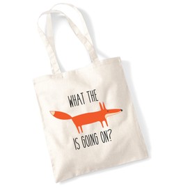 SMARTYPANTS What The Fox Is Going On? Funny Slogan Illustration Tote Bag