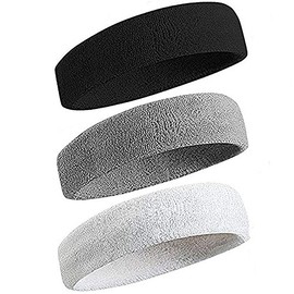 Sweatband Sport Headband for Men & Women Moisture Wicking Athletic Cotton Terry Cloth Sweatband for Tennis, Basketball, Running, Gym, Working Out,Performance Stretch & Moisture Wicking (3)