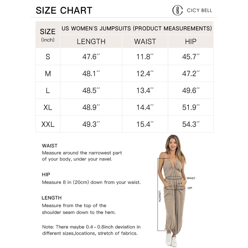 Cicy Bell - Overol sexy para mujer, estilo halter, estilo