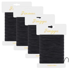 AUAUY 4 Pack Elastic String for Bracelets, 1mm 40m Beading Cords Threads, String for Bracelet Making, Durable Bead String Cord for Clay Beads Kandi Beads DIY Bracelet Necklaces Jewelry Making-Black