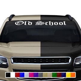 Sticky Creations Old School Decal Sticker Windshield Window Vinyl Graphic Banner Rear Back Car Truck SUV Vehicle 36"x4.25"+ (Font-Old English)