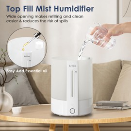 LtYioe Colorful Top Fill Humidifiers for Office, Bedroom,etc. Essential Oil Diffuser 2.5L Tank,Touch Button, Easy to Fill & Clean, Colorful night light, Auto Shut-Off, 2 Mist Modes, Super Quiet, 16H.