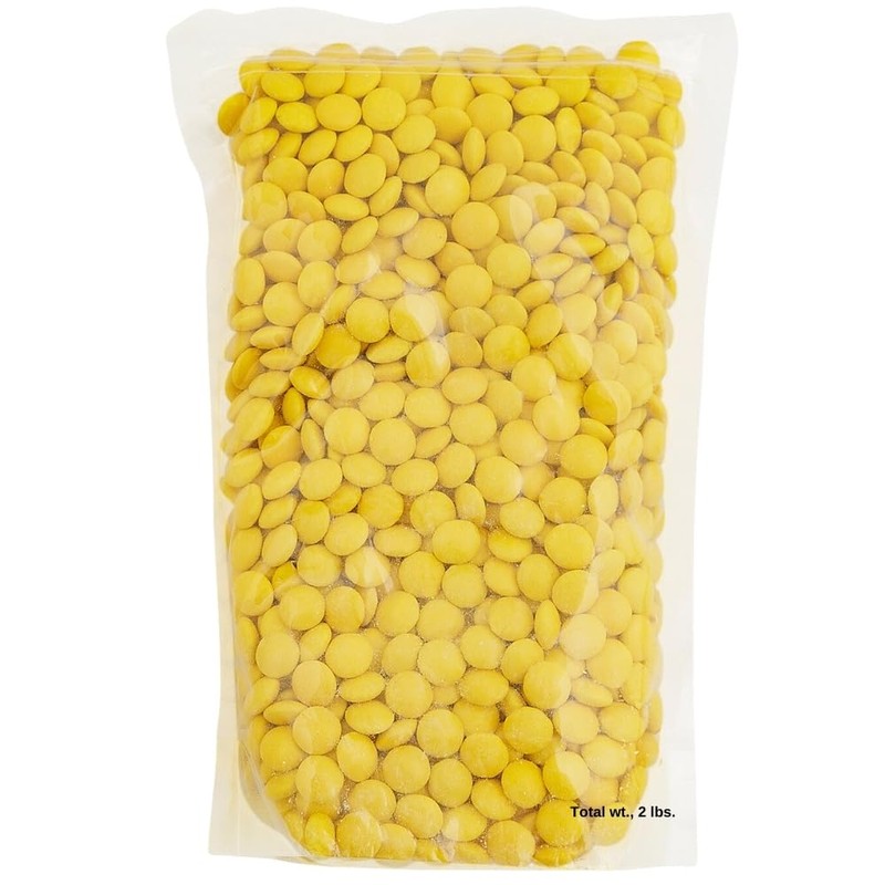 Fun Express Milk Chocolate Gems Yellow, Bulk 1088 Pc