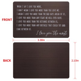 Hesena When I Say I Love You More Stainless Steel Insert Card - anniversary sentimental gifts for boyfriend or girlfriend,i love you card romantic gifts for him or her… (Black- 1)