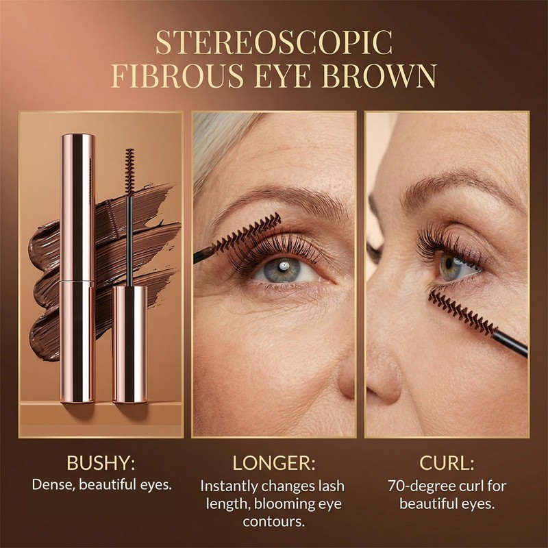 2 PCS Mascara for Older Women, Brown and Black Volume