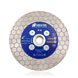SHDIATOOL Diamond Cutting and Grinding Disc for Angle Grinder with 105 mm Diameter Granite Marble Tile Natural Stones M14 Flange