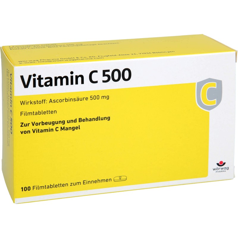 Vitamin C 500 Film-Coated Tablets Pack of 100