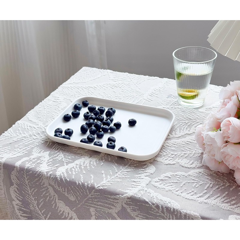 VSUINGO Small Tray 3 Pack, White 7.8 inch Wheat Straw