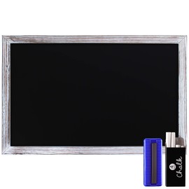 HBCY Creations Rustic Whitewashed Magnetic Wall Chalkboard, Small Size 11" x 17", Framed Decorative Chalkboard - Great for Kitchen Decor, Weddings, Restaurant Menus and More! … (11" x 17")…
