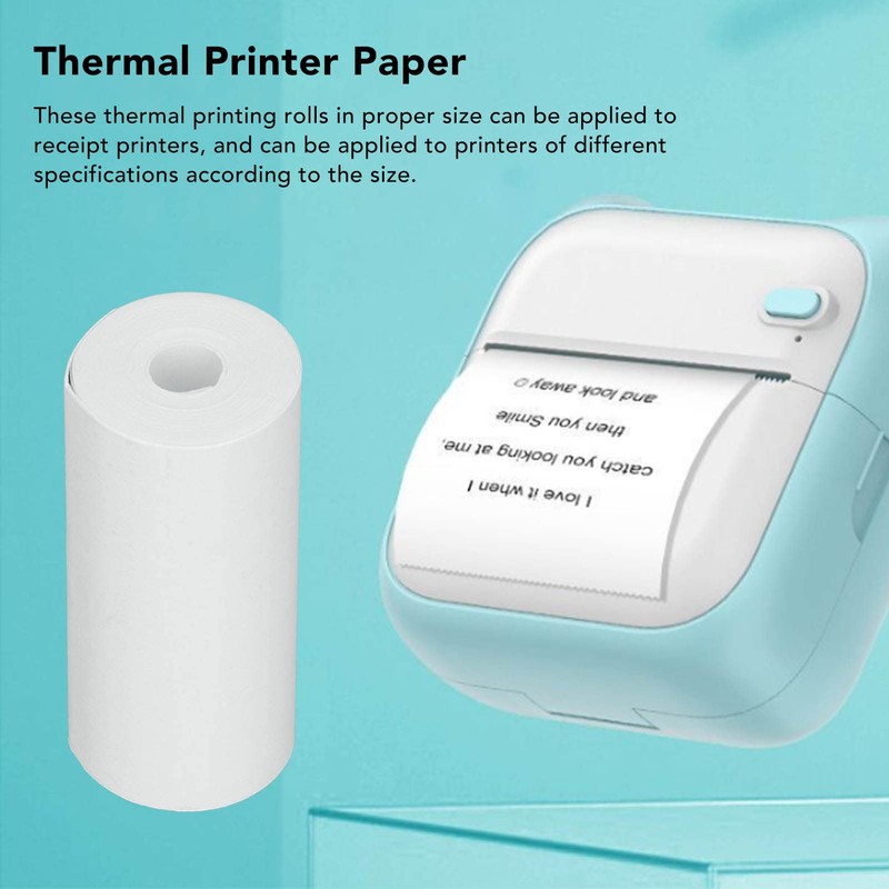 Chazcool Mini Papel de Impresora Térmica, 57x25mm Mini Papel Térmico,